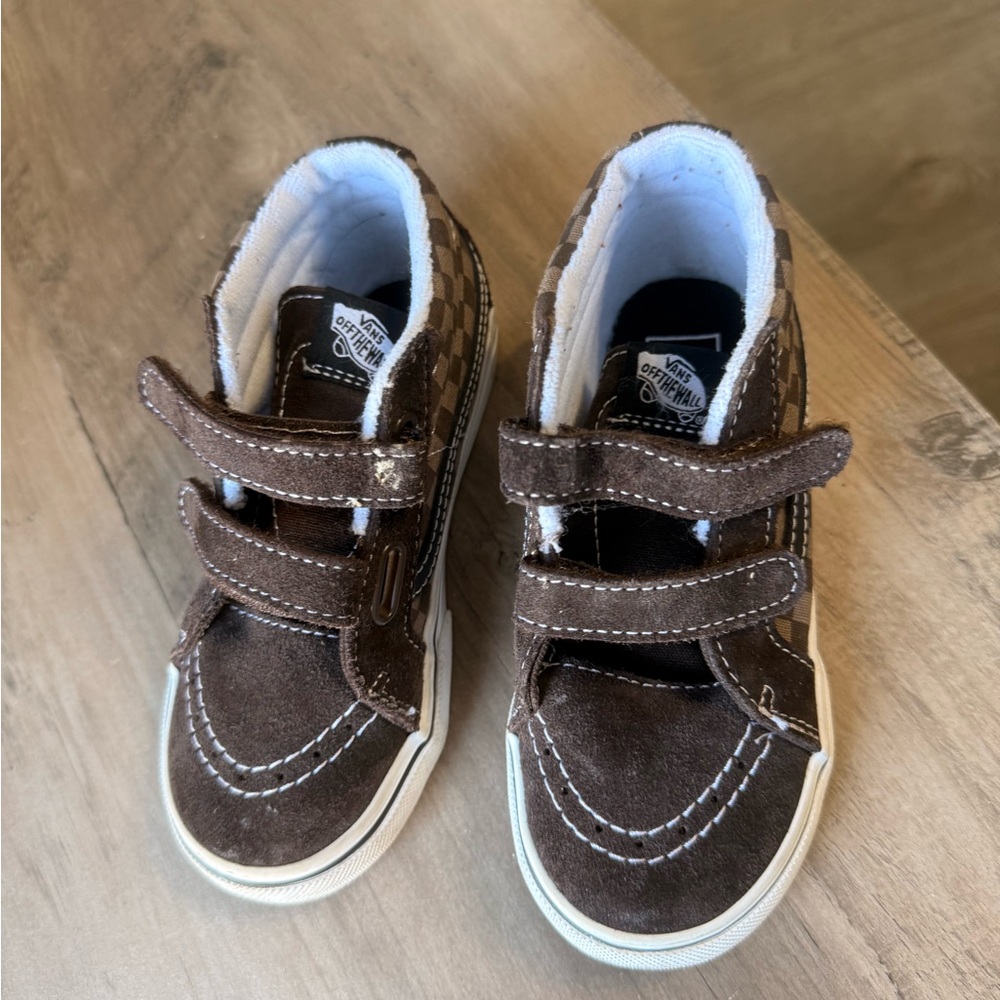 Vans Kids Brown Checkered Sneakers - Picture 3 of 4